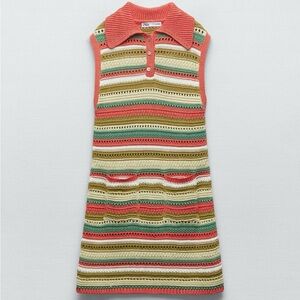 Zara Striped Sleeveless Knit Dress